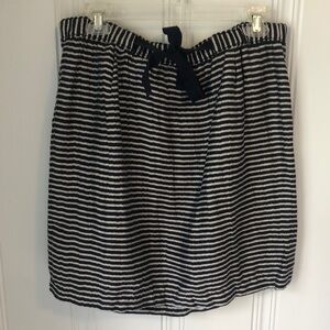LOFT blue and grey striped skirt
